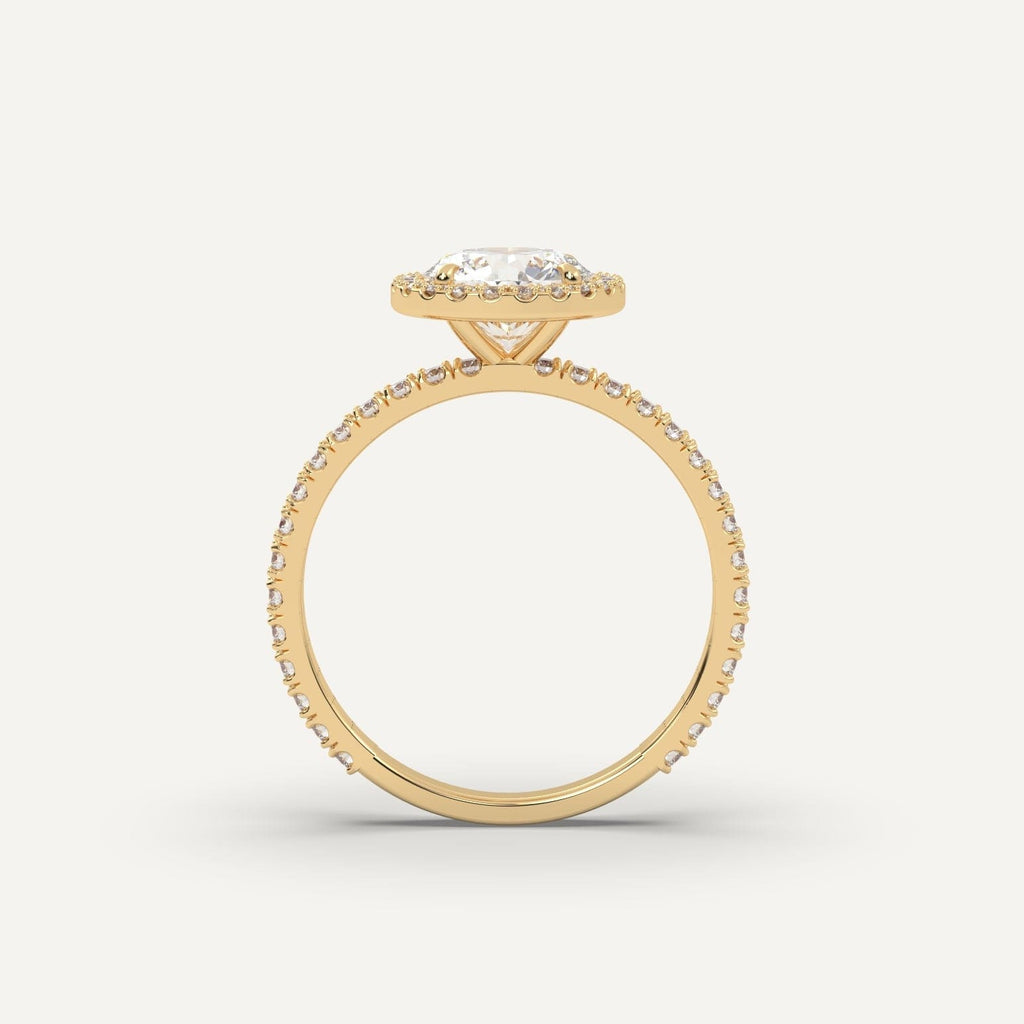 1 Carat Round Cut Engagement Ring In 14K Yellow Gold
