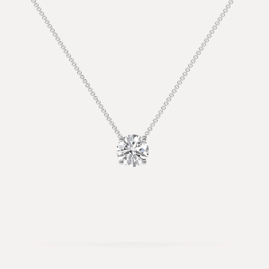 1 Carat Diamond Floating Necklace In 14K White Gold