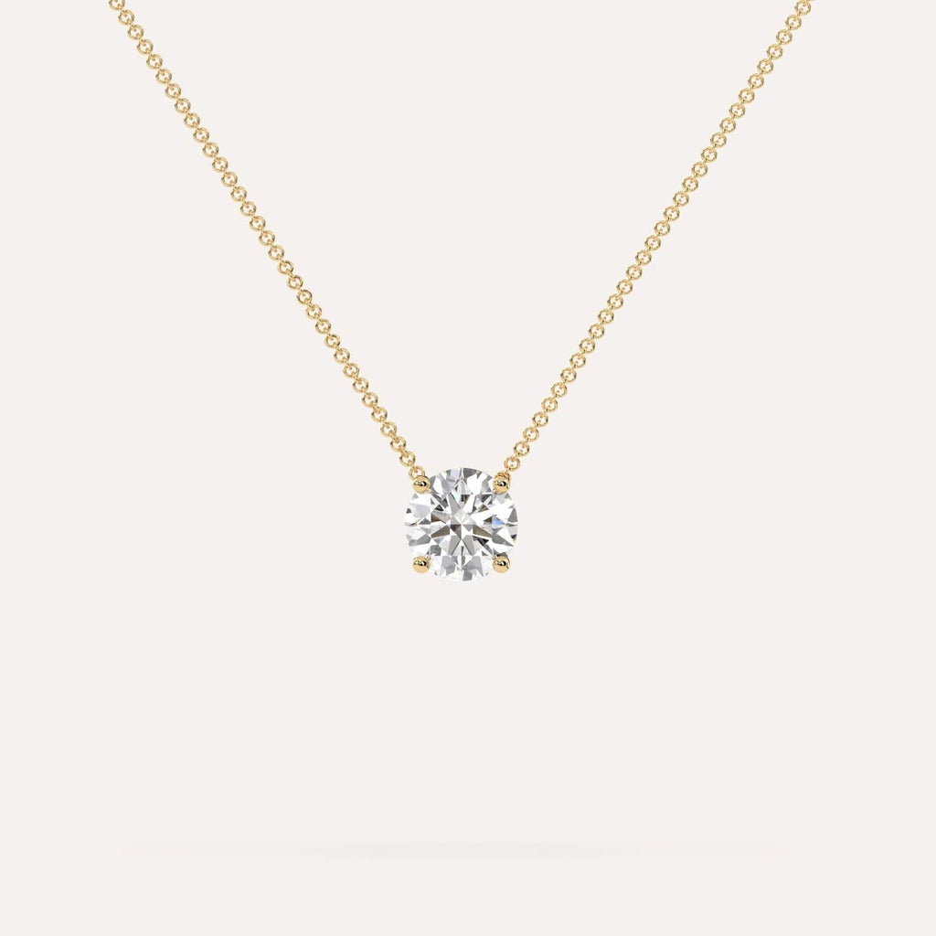 1 Carat Diamond Floating Necklace In 14K Yellow Gold