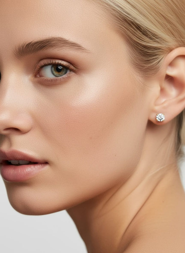 1 carat total diamond stud earrings