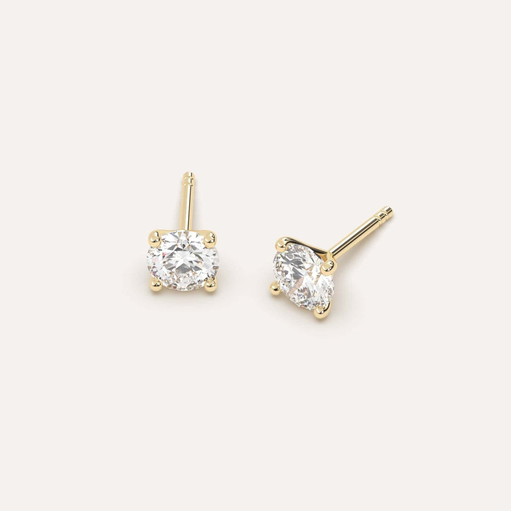 1 carat total diamond stud earrings