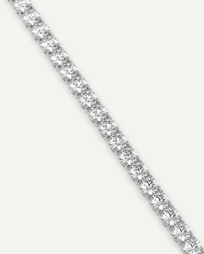 classic diamond tennis bracelet with round lab diamonds in white gold