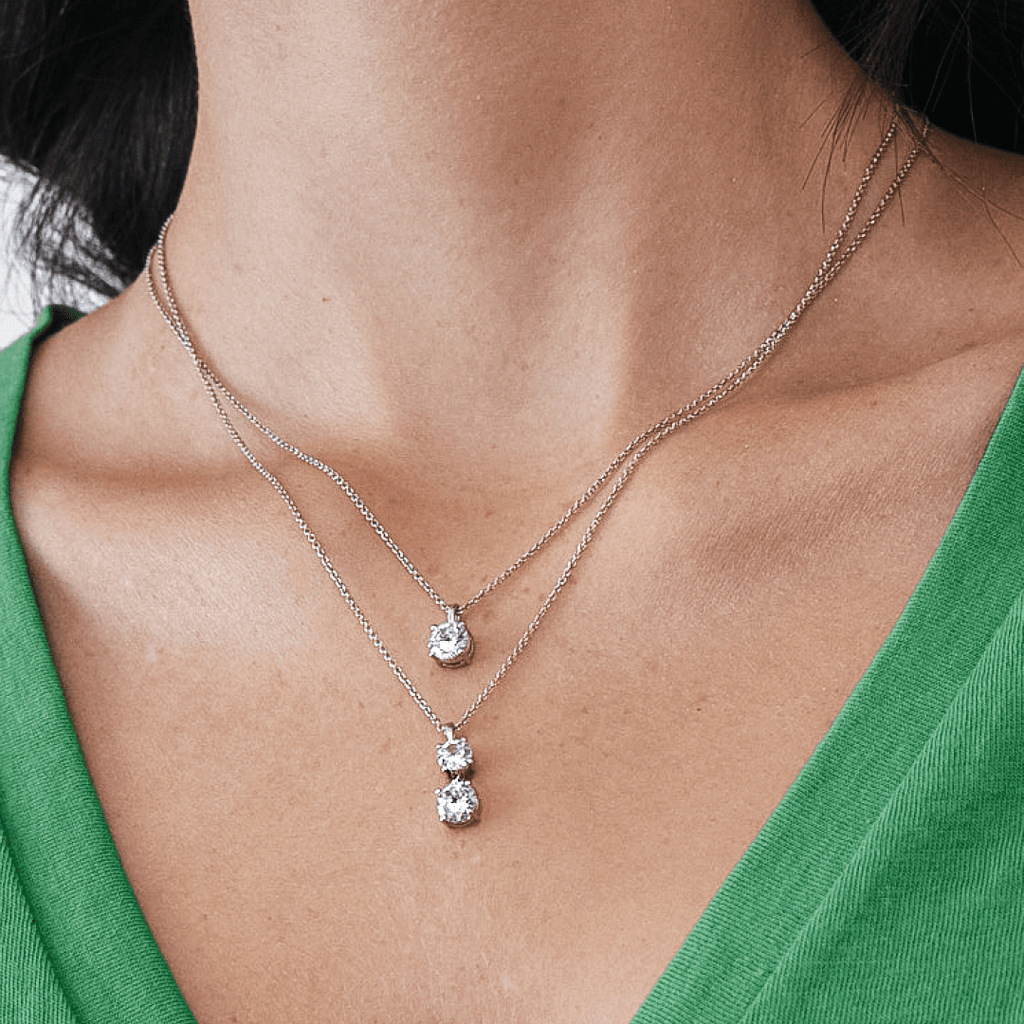 Minimalist Diamond Pendant on Neck