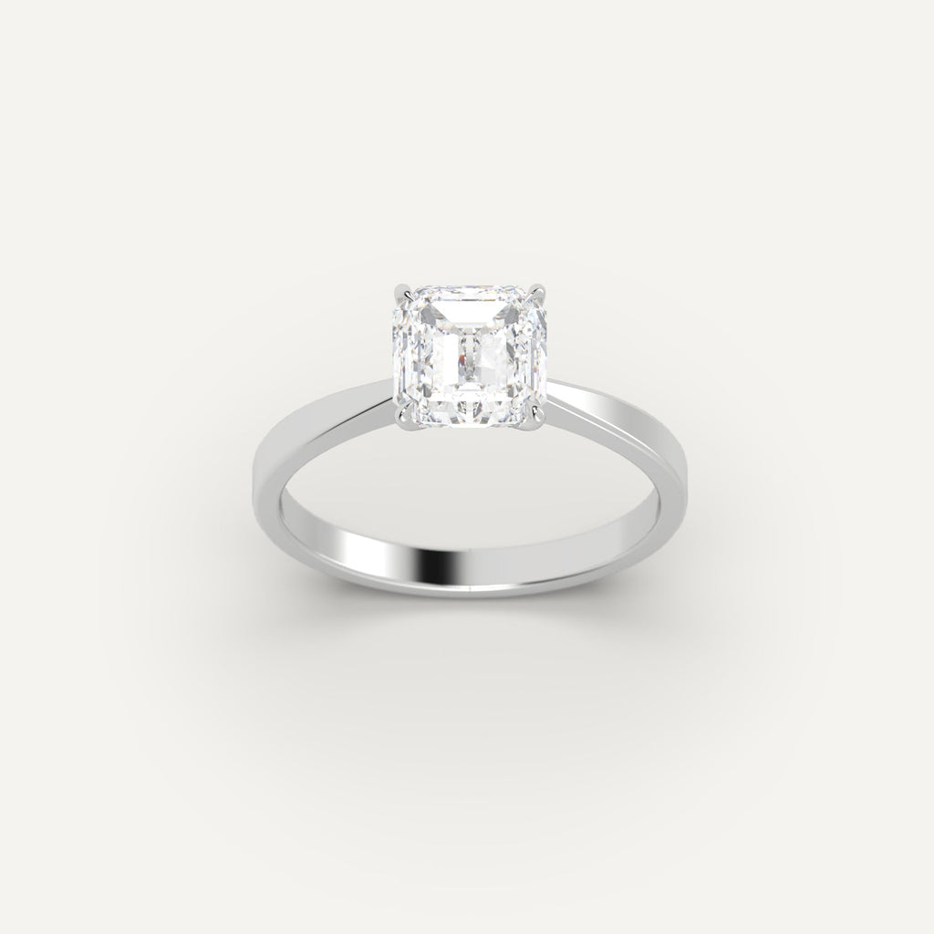 White Gold 2 Carat Engagement Ring On Woman's Hand