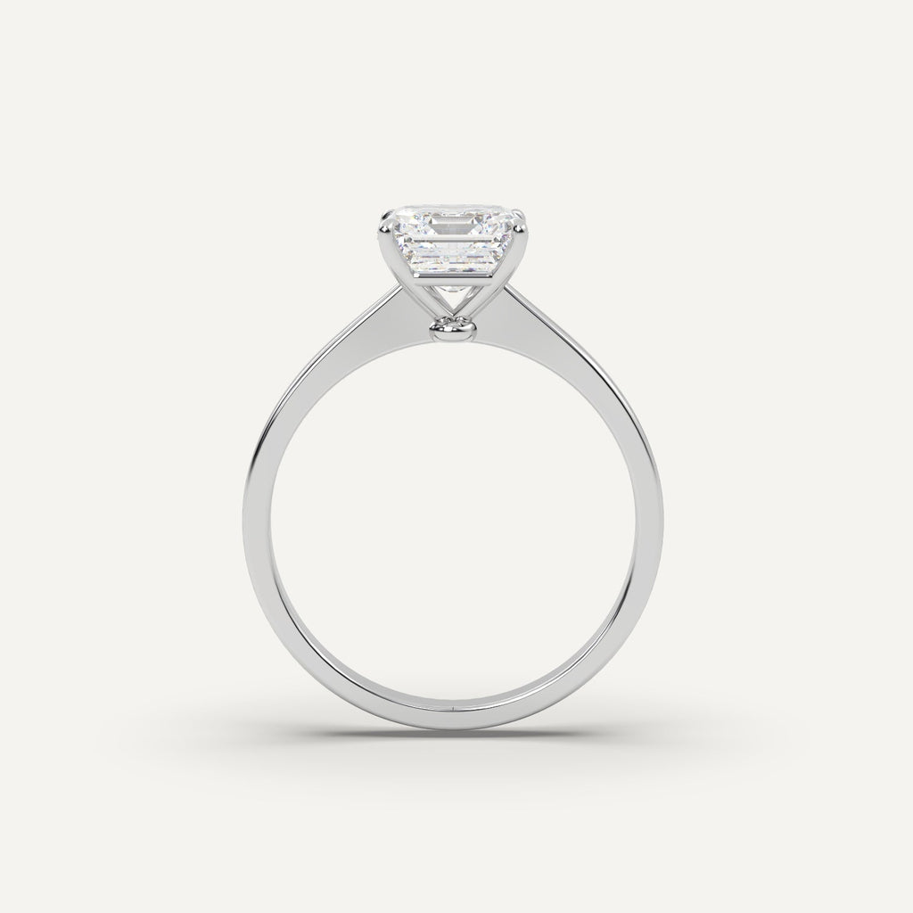 2 Carat Asscher Cut Engagement Ring In 14K White Gold