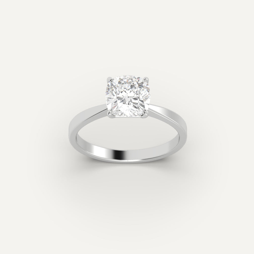 White Gold 2 Carat Engagement Ring On Woman's Hand