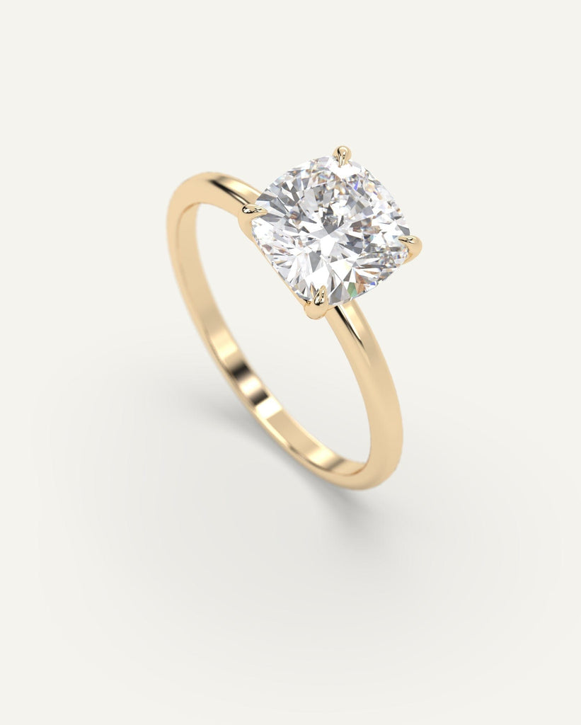 Solitaire Cushion Cut Engagement Ring 2 Carat Diamond