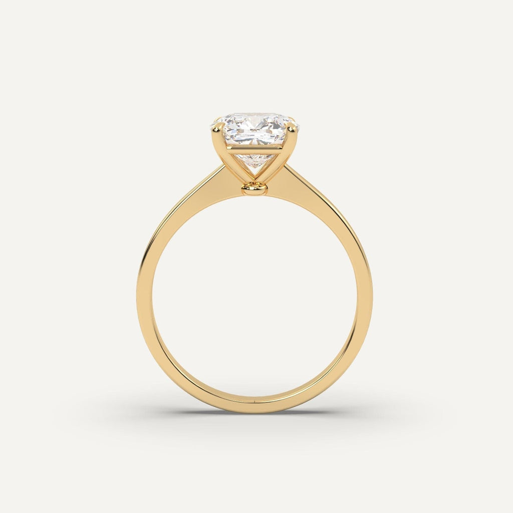 2 Carat Cushion Cut Engagement Ring In 14K Yellow Gold