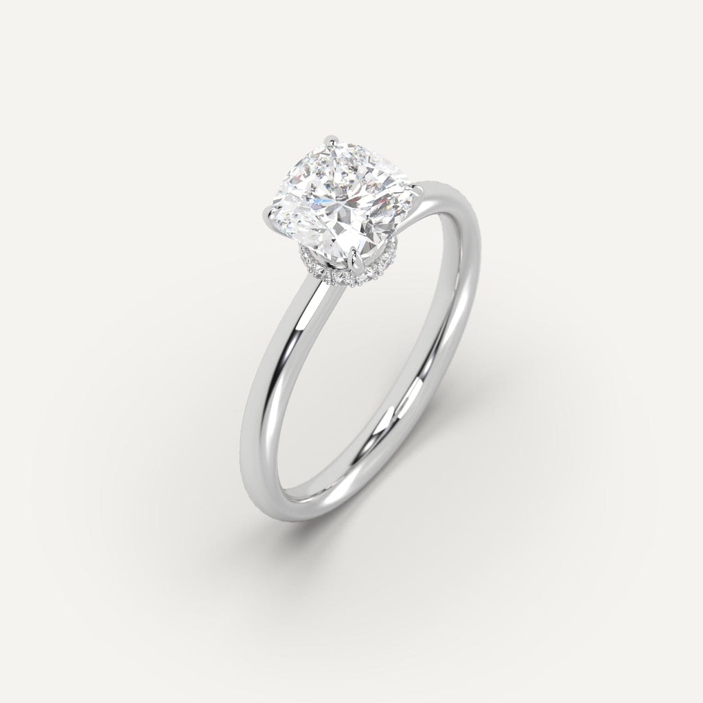 2 Carat Engagement Ring Cushion Cut Diamond In Platinum