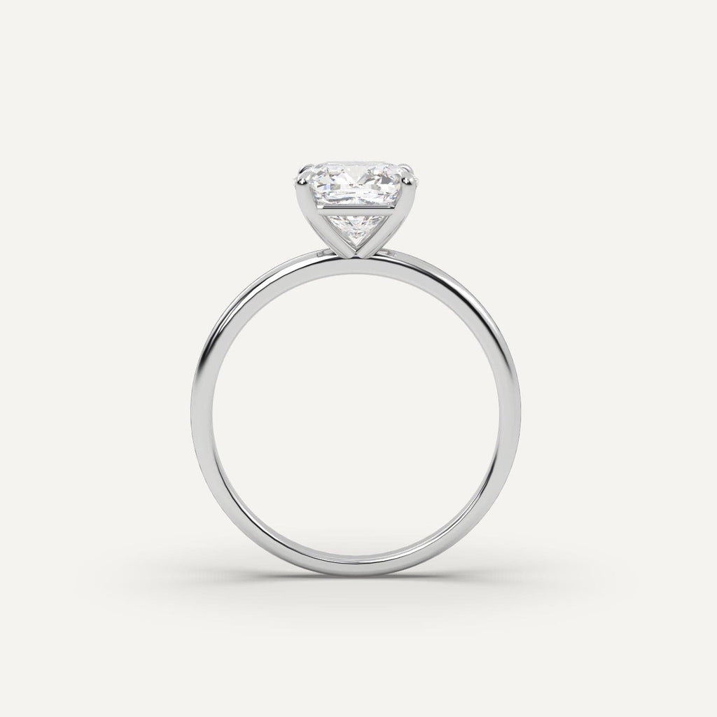 2 Carat Cushion Cut Engagement Ring In 14K White Gold