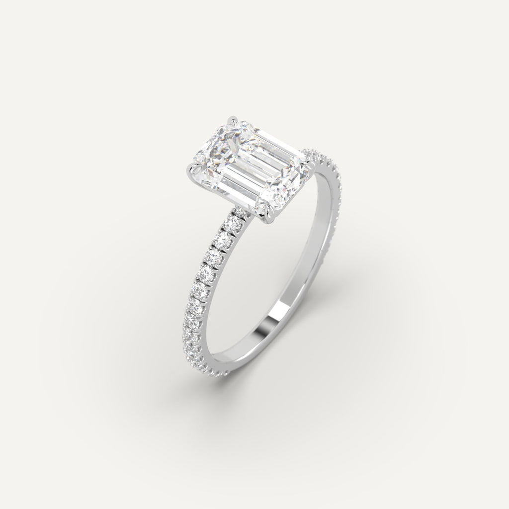 2 Carat Engagement Ring Emerald Cut Diamond In 950 Platinum