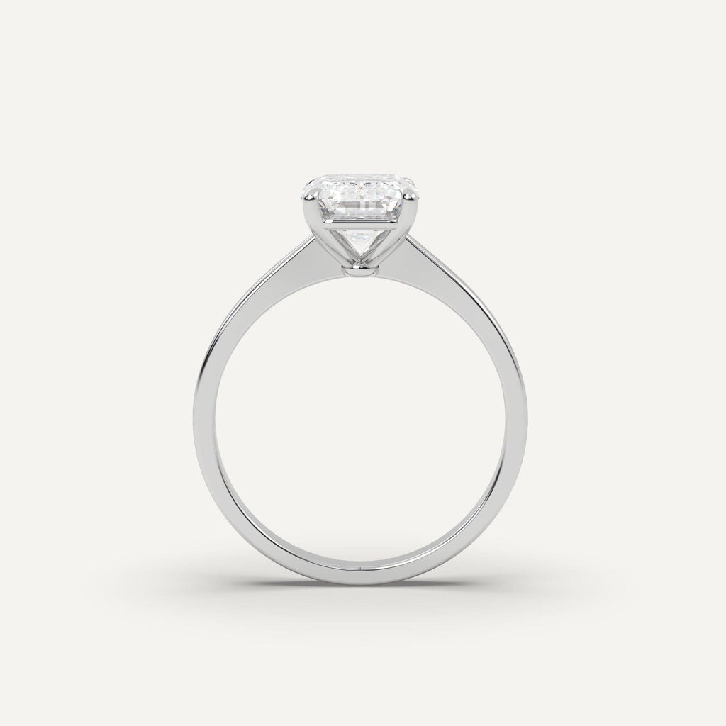2 Carat Emerald Cut Engagement Ring In Platinum