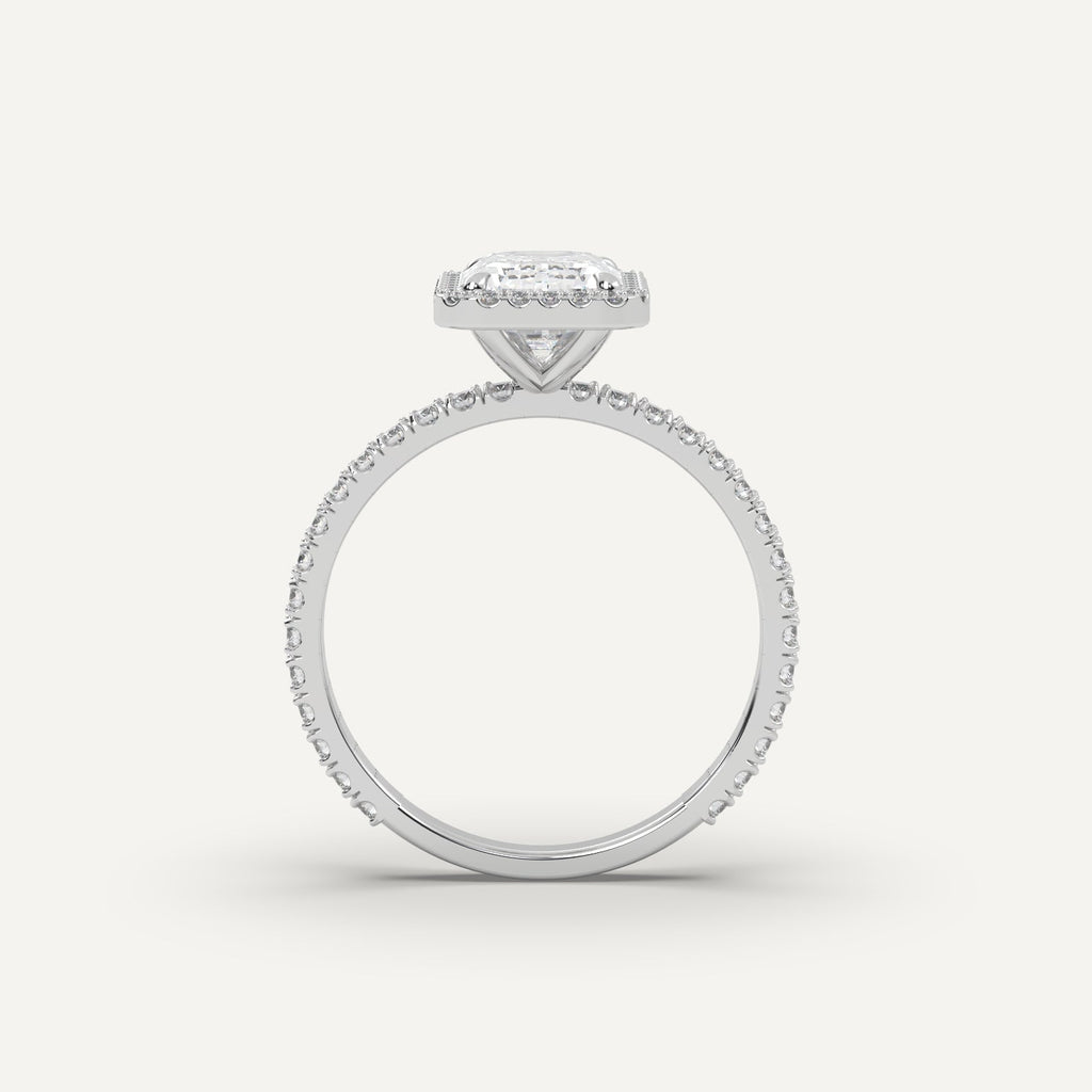 2 Carat Emerald Cut Engagement Ring In Platinum