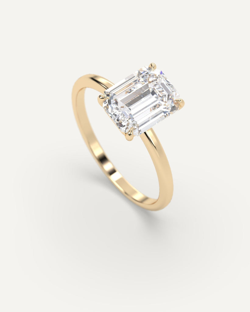 Whisper Thin Emerald Cut Engagement Ring 2 Carat Diamond