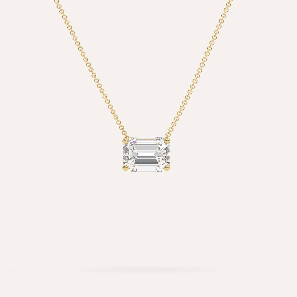 2 Carat Diamond Floating Necklace In 14K Yellow Gold