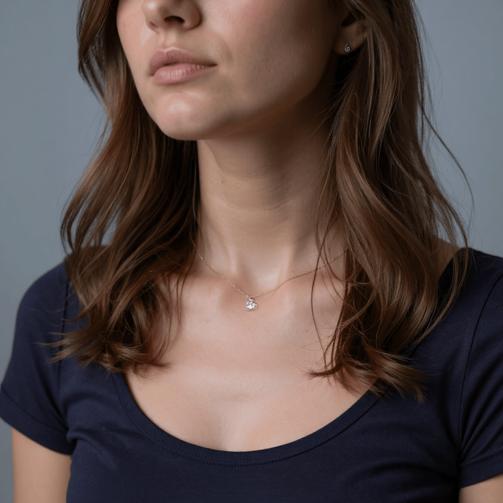 2 carat floating heart diamond necklace