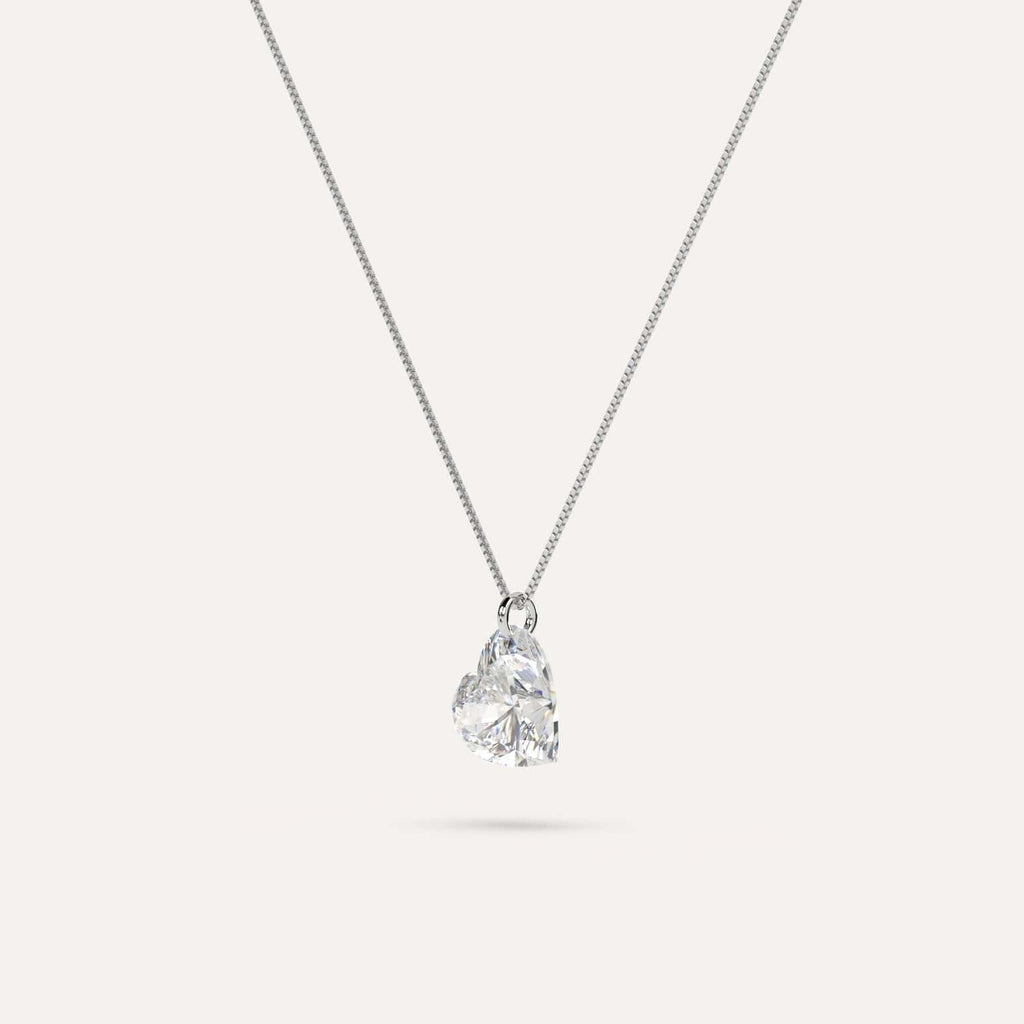 2 carat floating heart diamond necklace