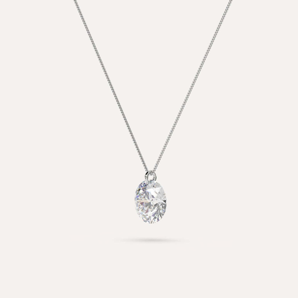 2 carat floating round diamond necklace