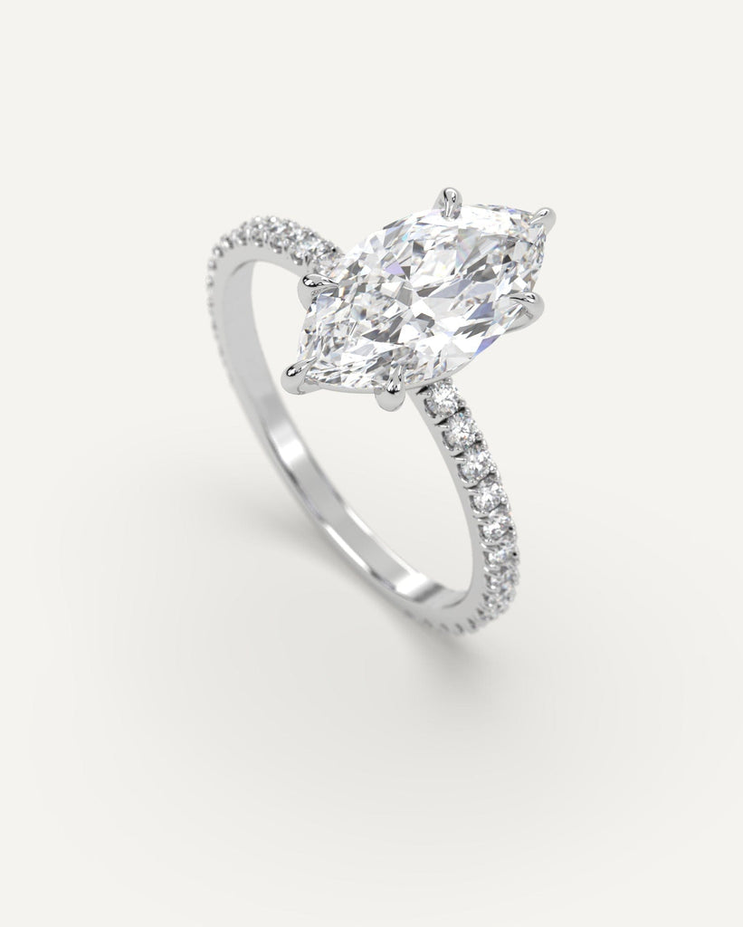 Pave Marquise Cut Engagement Ring 2 Carat Diamond