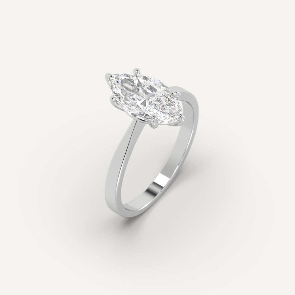 2 Carat Engagement Ring Marquise Cut Diamond In 950 Platinum