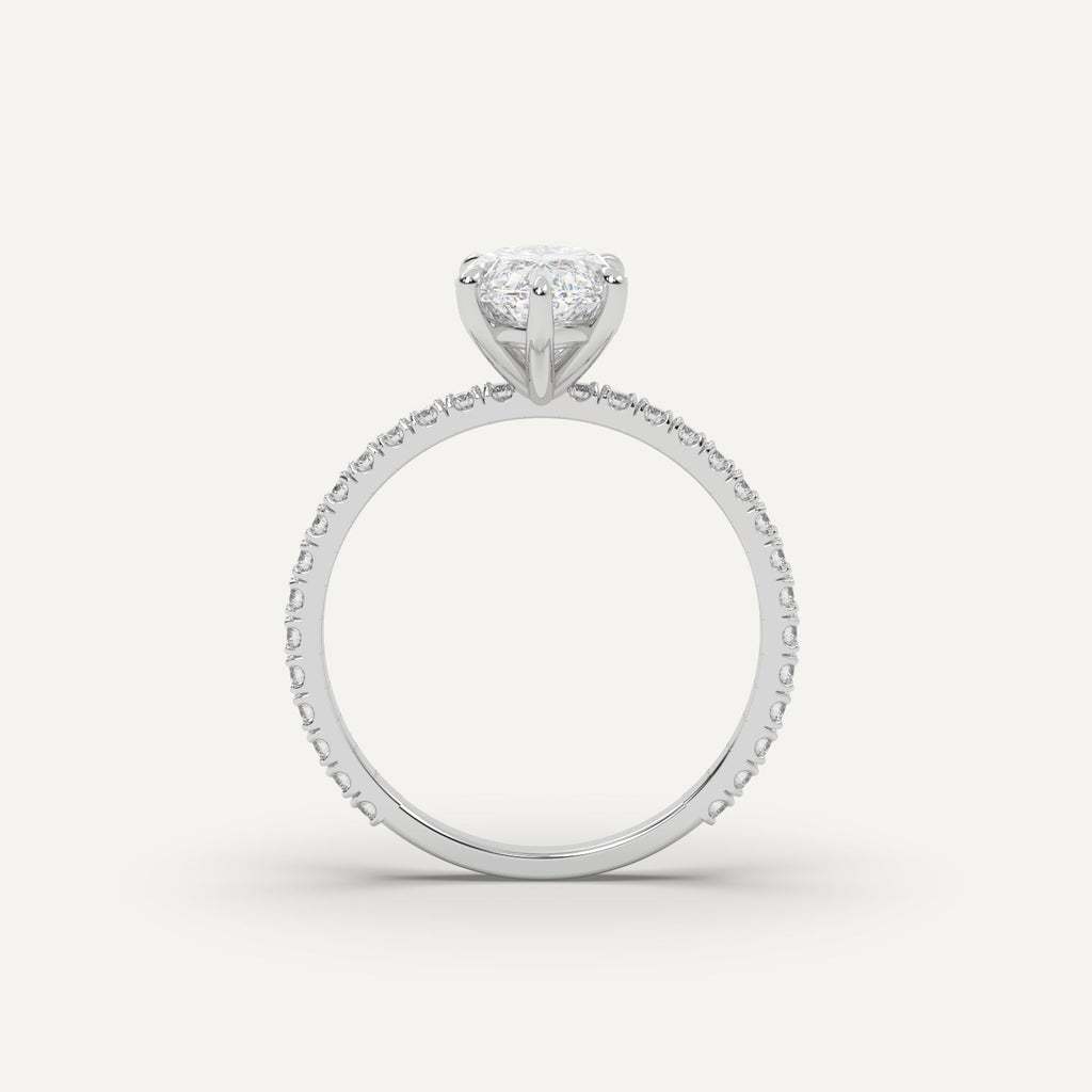 2 Carat Marquise Cut Engagement Ring In 14K White Gold