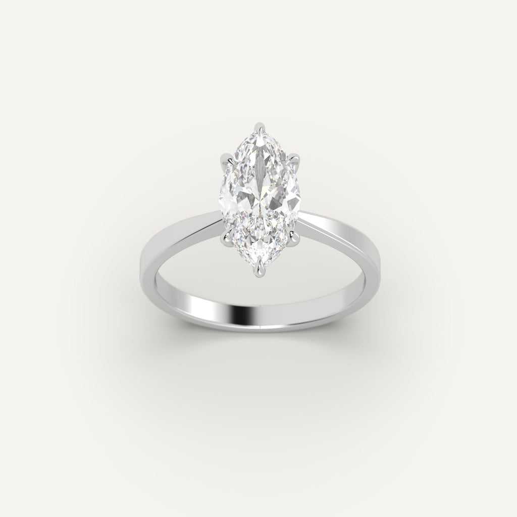 Platinum 2 Carat Engagement Ring On Woman's Hand