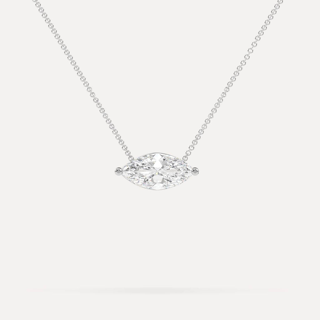 2 Carat Diamond Floating Necklace In 14K White Gold