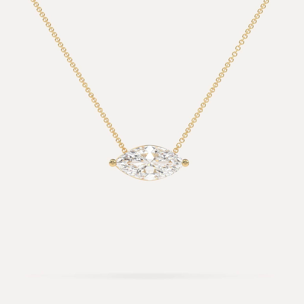 2 Carat Diamond Floating Necklace In 14K Yellow Gold