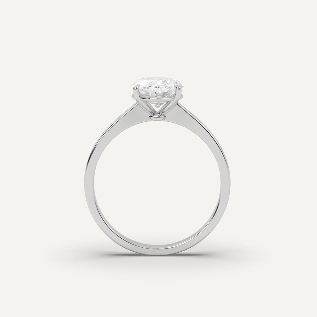 2 Carat Oval Cut Engagement Ring In 14K White Gold