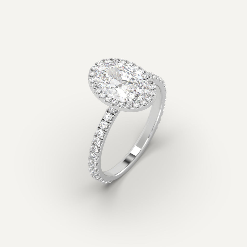 2 Carat Engagement Ring Oval Cut Diamond In 950 Platinum