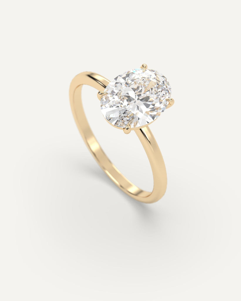 Whisper Thin Oval Cut Engagement Ring 2 Carat Diamond