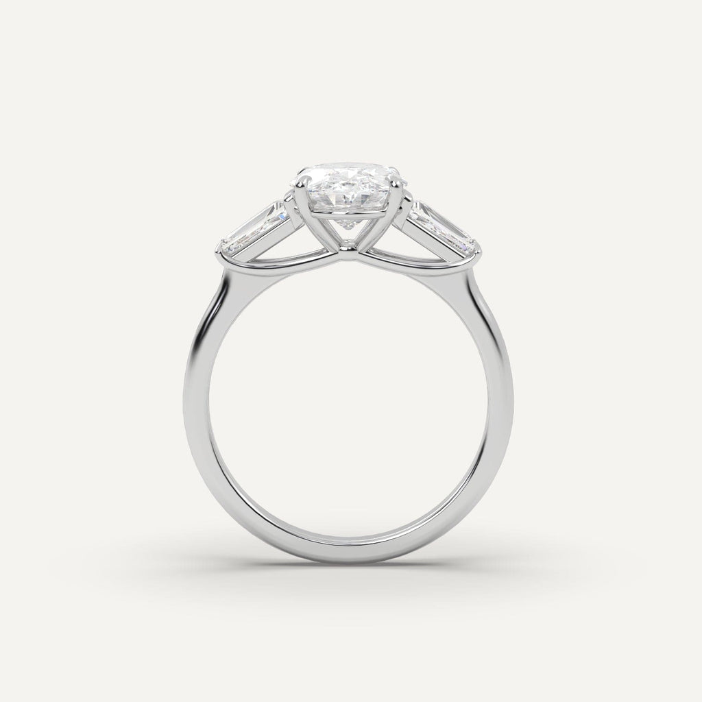 2 Carat Oval Cut Engagement Ring In 14K White Gold