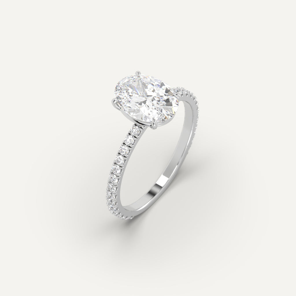 2 Carat Engagement Ring Oval Cut Diamond In 950 Platinum