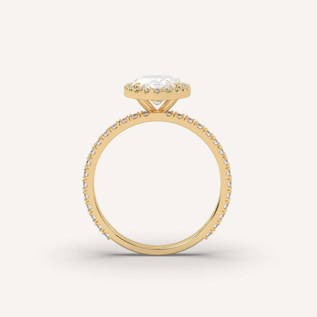 2 Carat Oval Cut Engagement Ring In 14K Yellow Gold