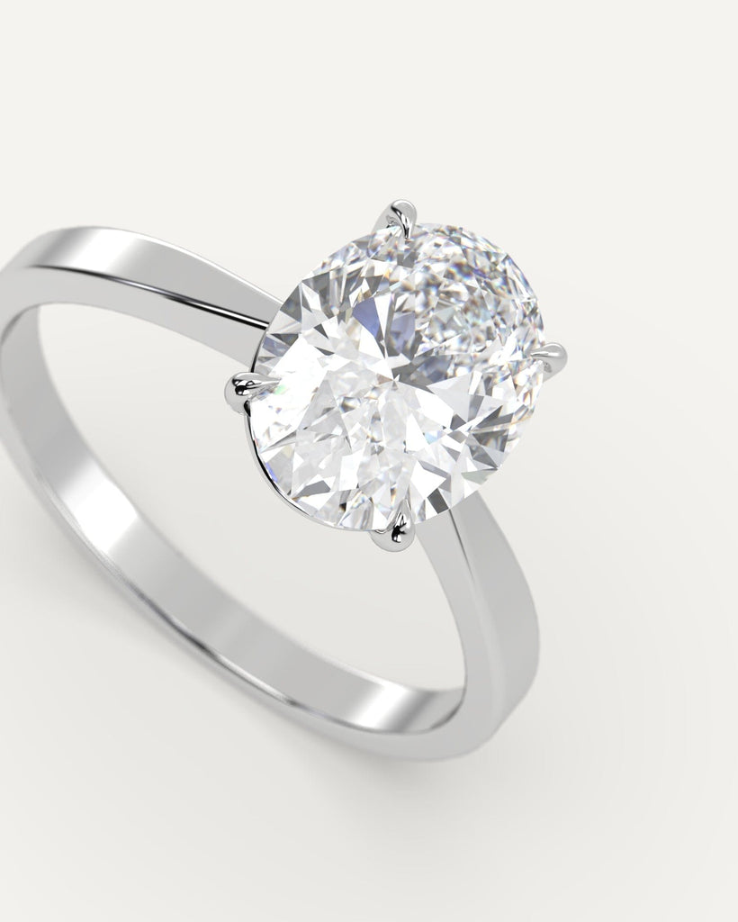 Cathedral Oval Cut Engagement Ring 2 Carat Diamond