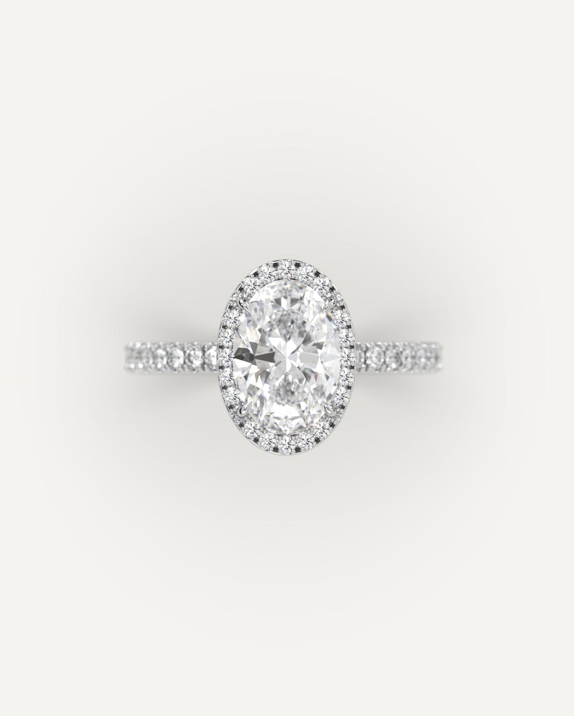 Halo Oval Cut Engagement Ring 2 Carat Diamond