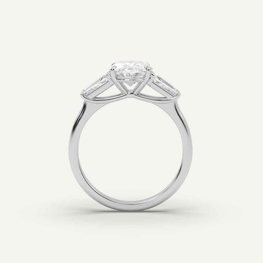 2 Carat Oval Cut Engagement Ring In Platinum