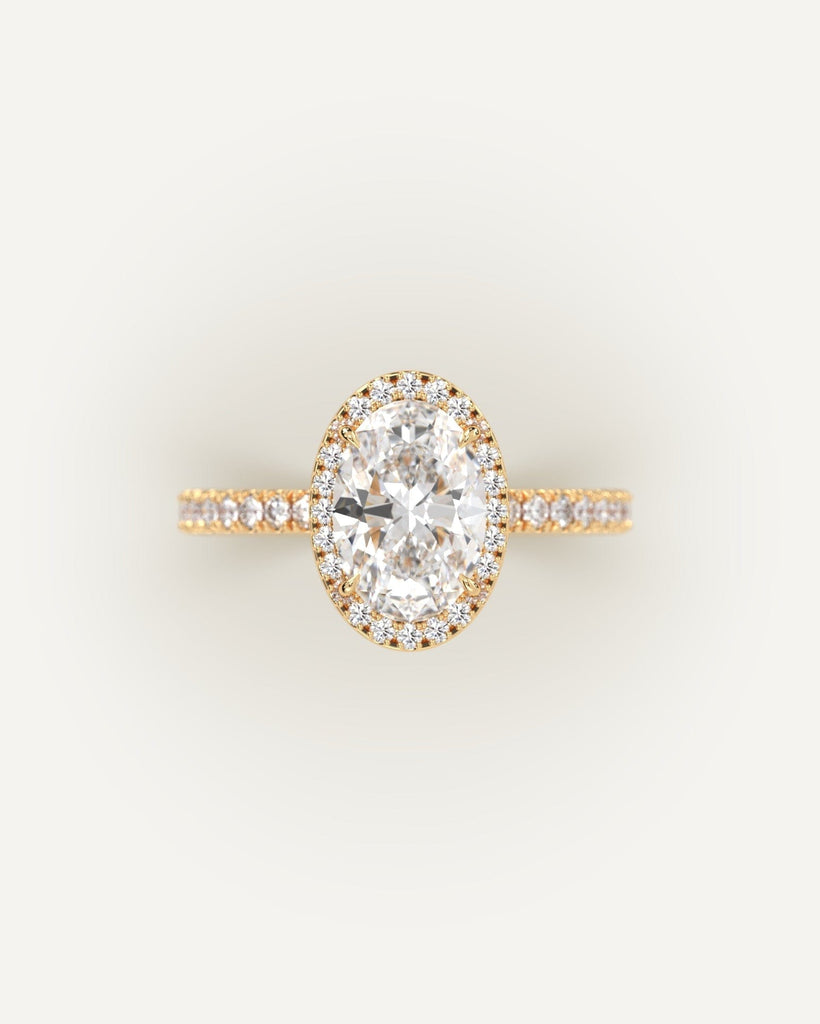 Halo Oval Cut Engagement Ring 2 Carat Diamond