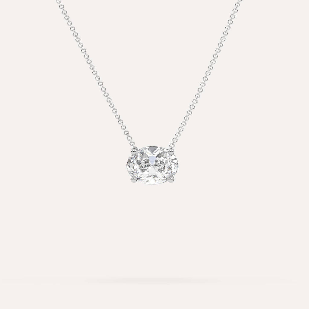 2 Carat Diamond Floating Necklace In 14K White Gold