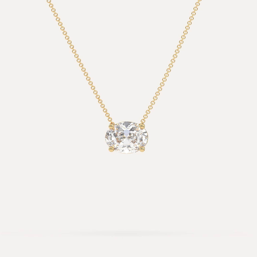 2 Carat Diamond Floating Necklace In 14K Yellow Gold