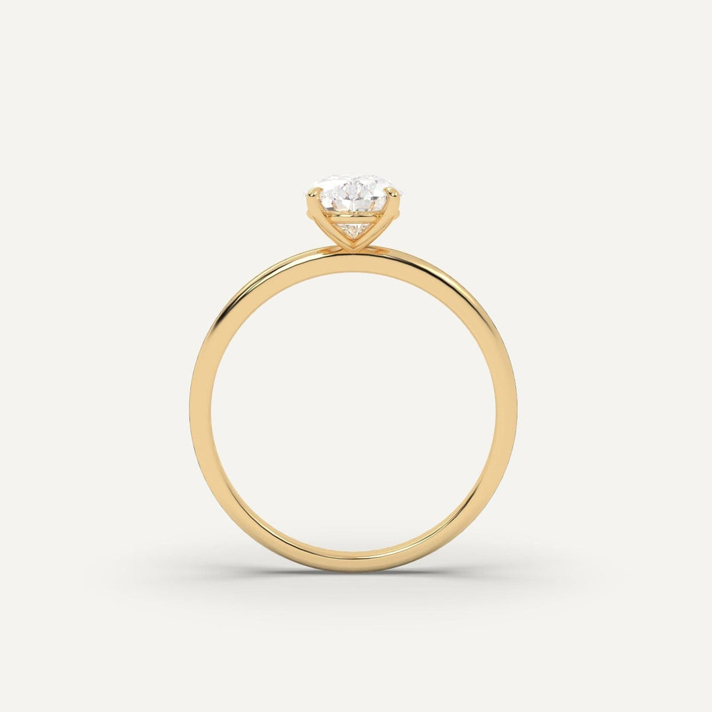 2 Carat Pear Cut Engagement Ring In 14K Yellow Gold