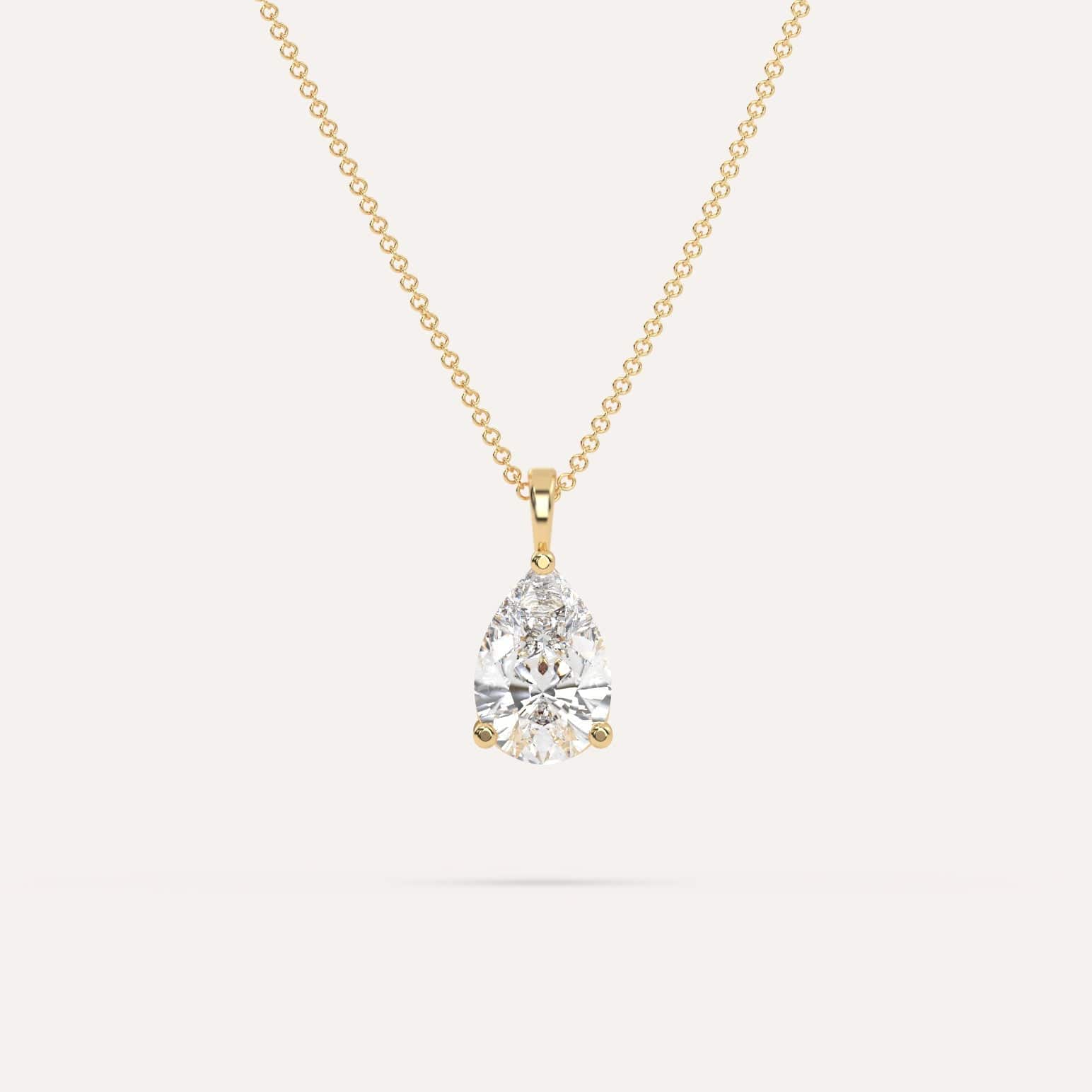 carat Pear Diamond Pendant Necklace - Main Image