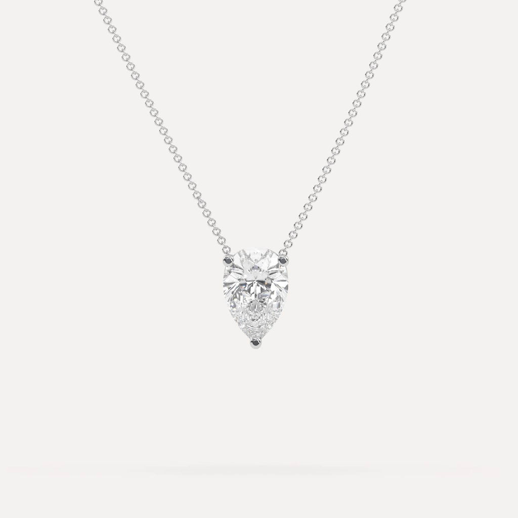 2 Carat Diamond Floating Necklace In 14K White Gold