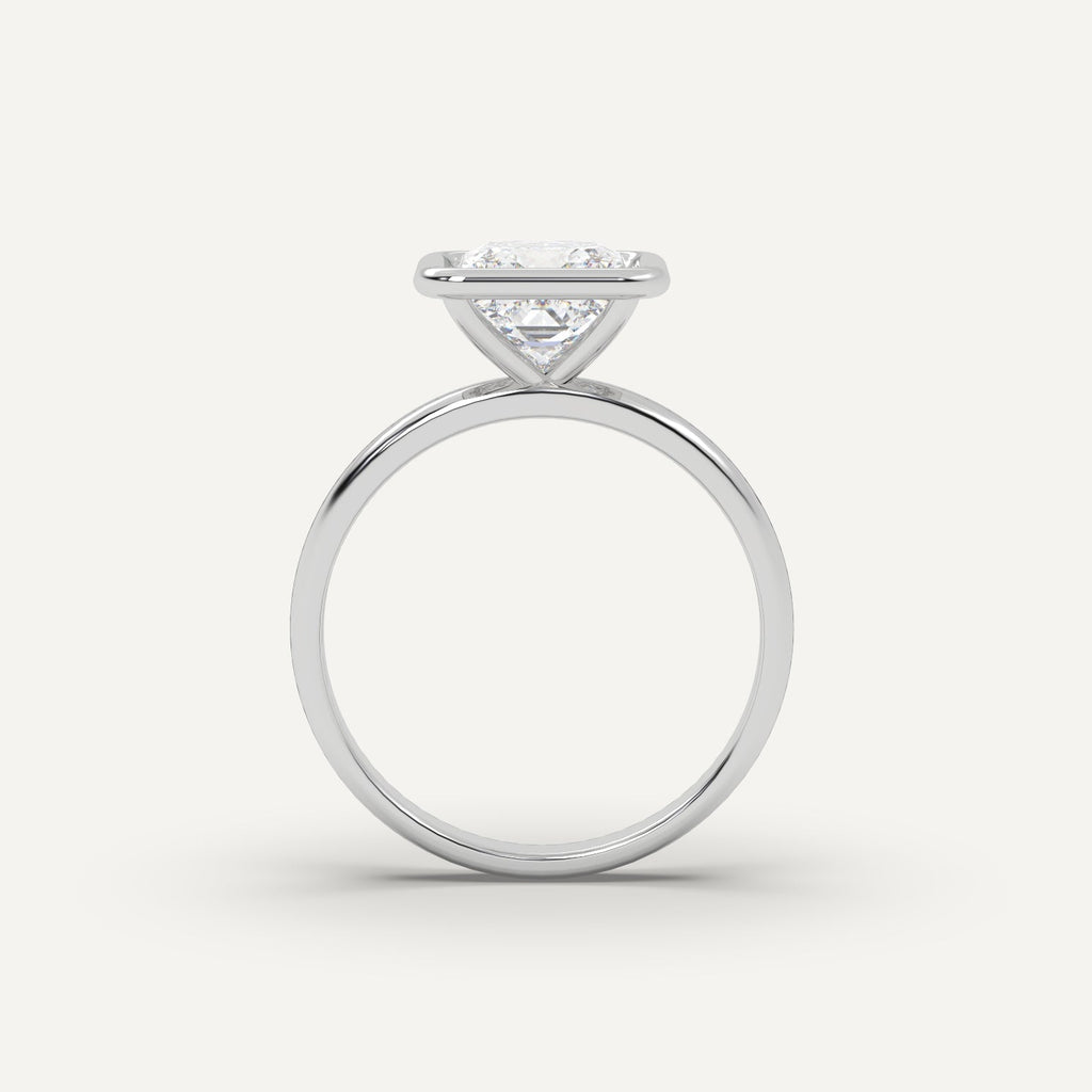 2 Carat Princess Cut Engagement Ring In 14K White Gold