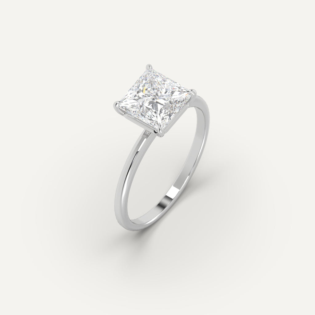 2 Carat Engagement Ring Princess Cut Diamond In 950 Platinum