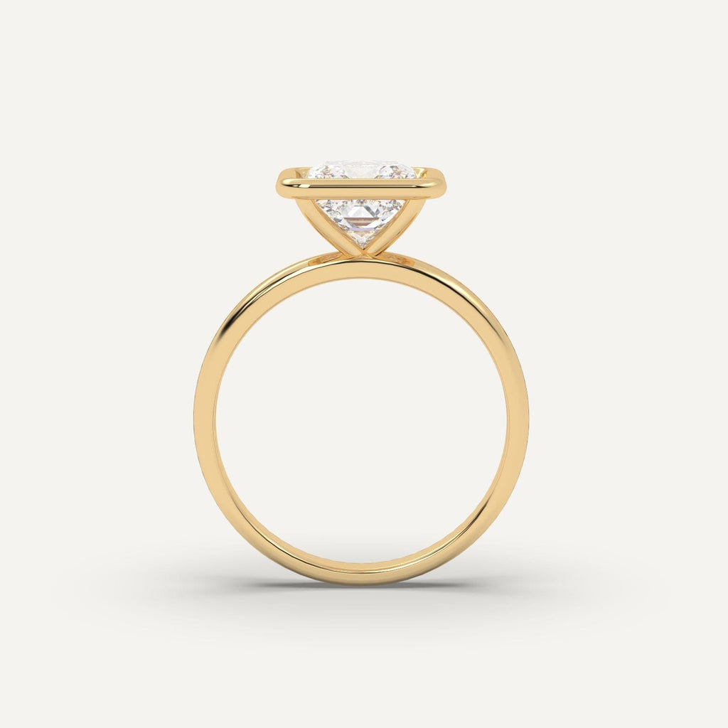 2 Carat Princess Cut Engagement Ring In 14K Yellow Gold