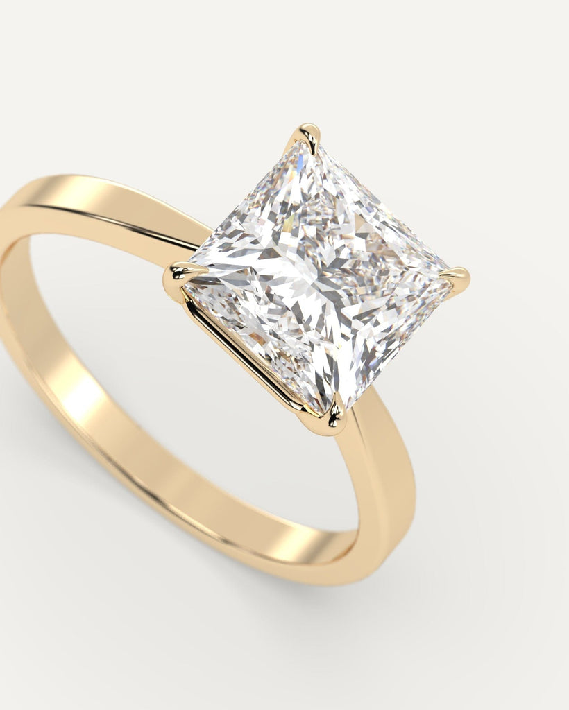 Cathedral Princess Cut Engagement Ring 2 Carat Diamond