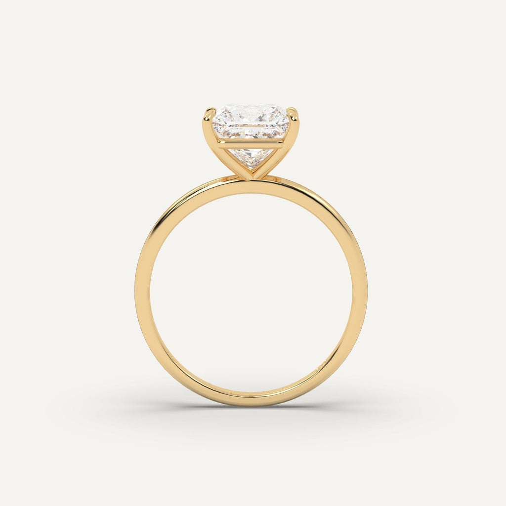 2 Carat Princess Cut Engagement Ring In 14K Yellow Gold
