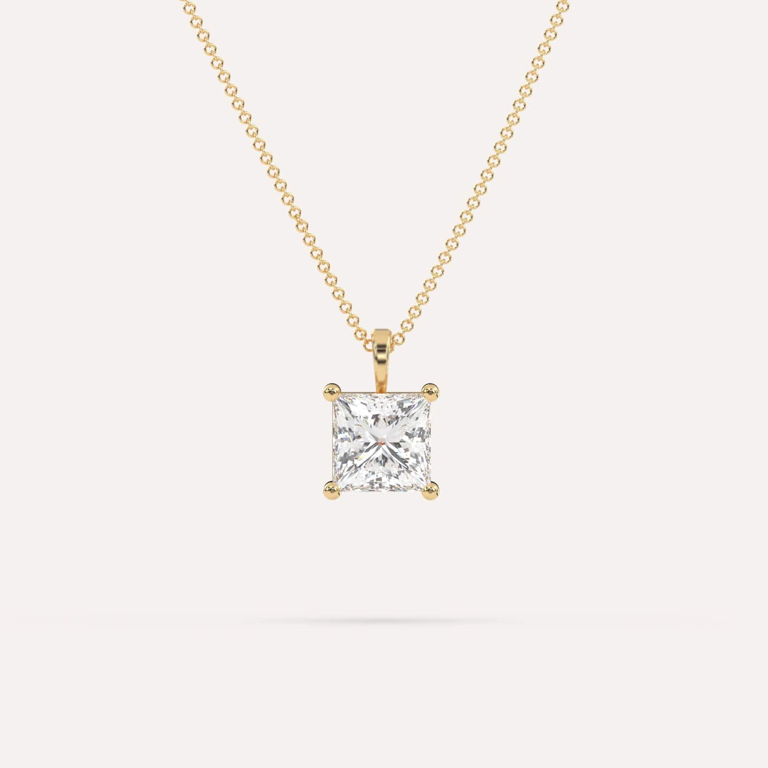 Diamond Necklace: Elegant Carat Princess Pendant