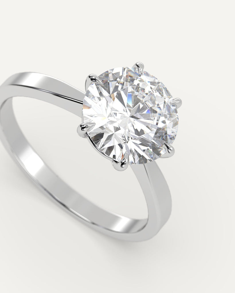 Cathedral Round Cut Engagement Ring 2 Carat Diamond